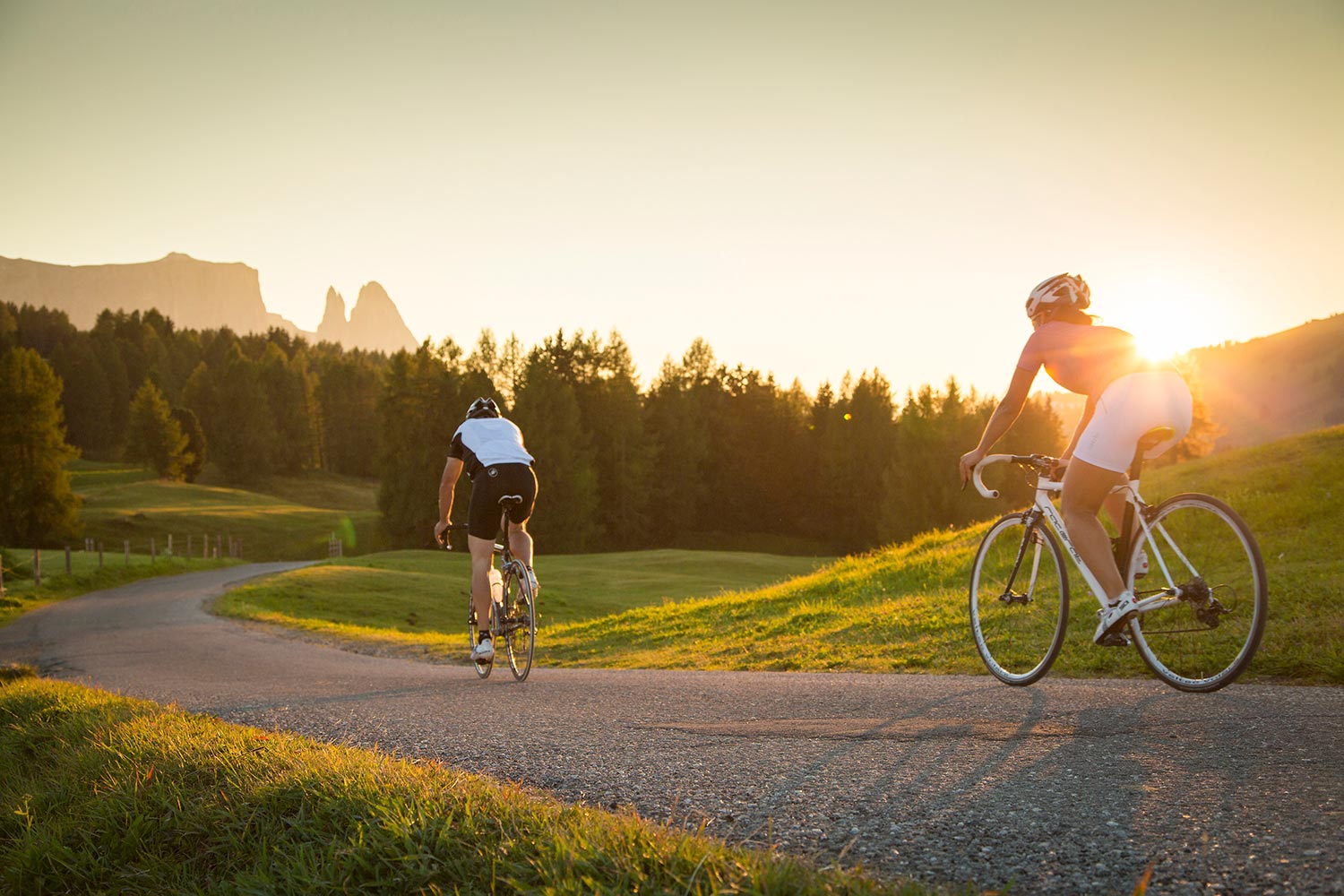 Rennrad fahren - Seiser Alm in Südtirol